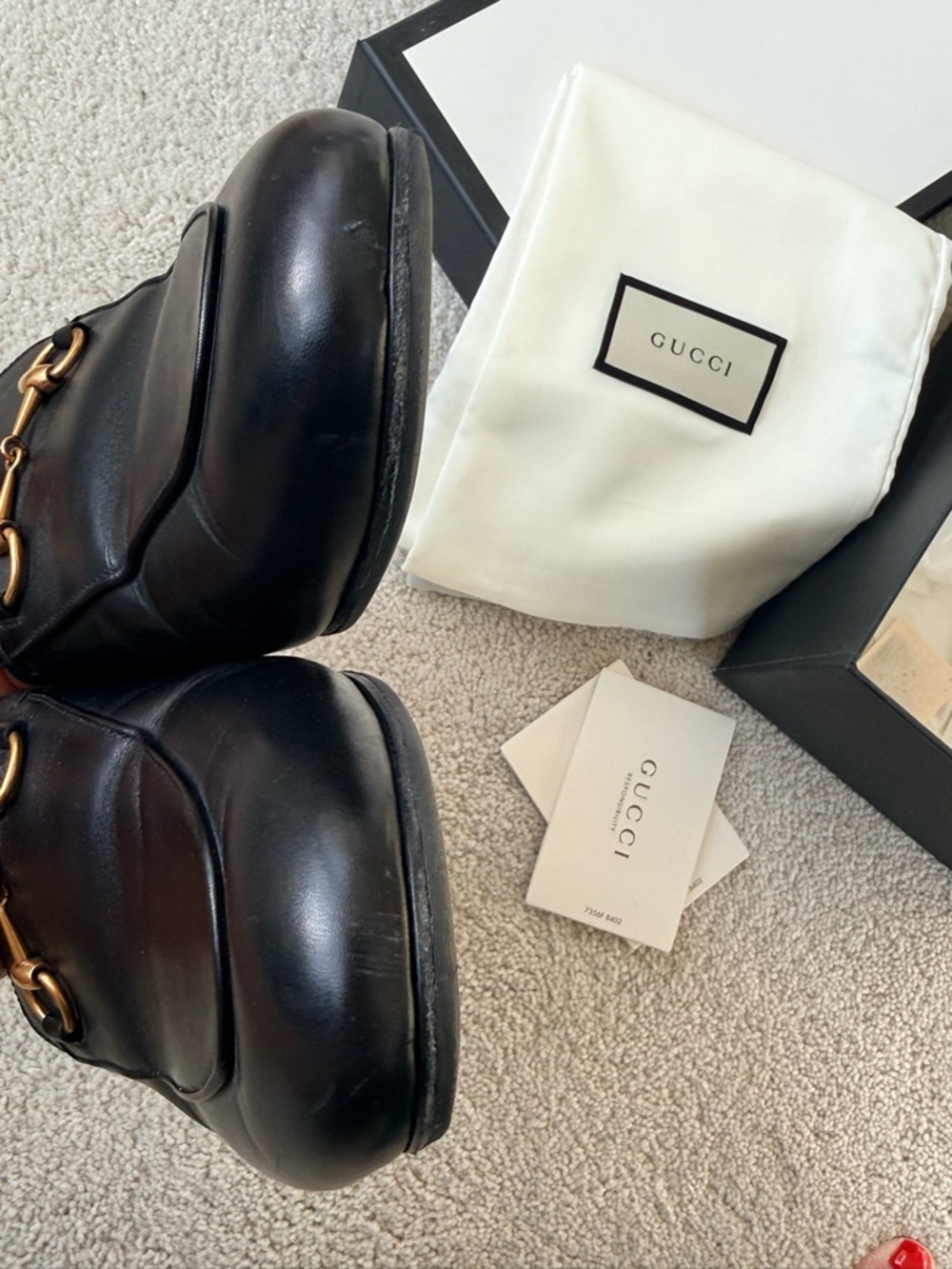 Gucci Princetown Black Leather Horsebit Backless Loafers Size 41 - Picture 5 of 6